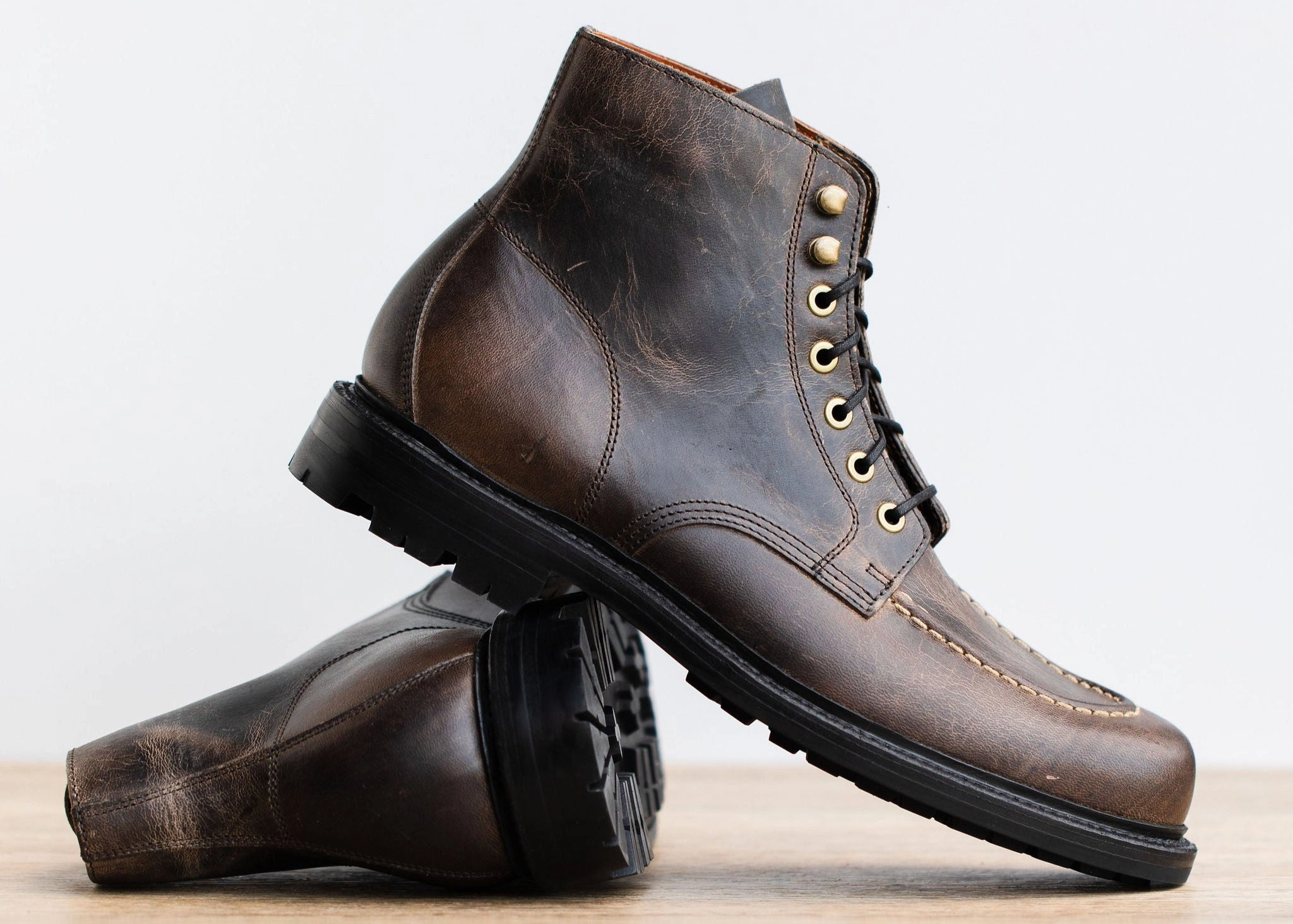 Brass Boot Black Waxed Deer