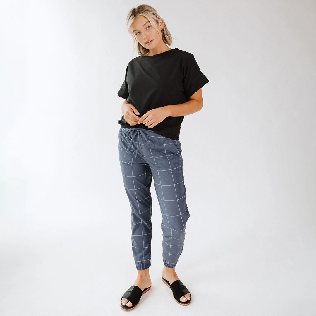Indigo Windowpane Jetsetters