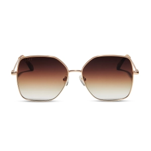 IRIS - MATTE GOLD   SHARP BROWN GRADIENT SUNGLASSES