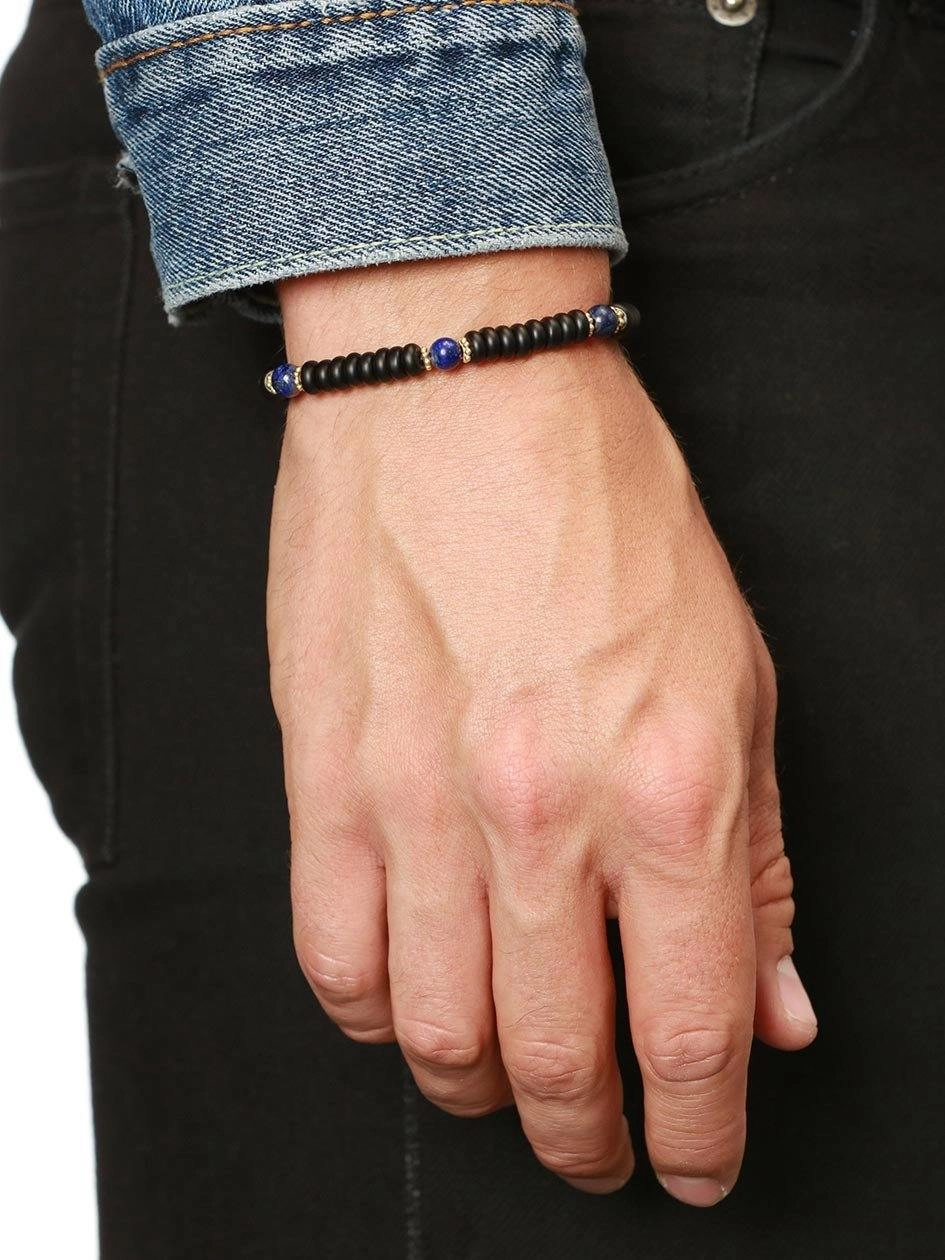 The Mykonos Collection - Matte Onyx and Blue Lapis