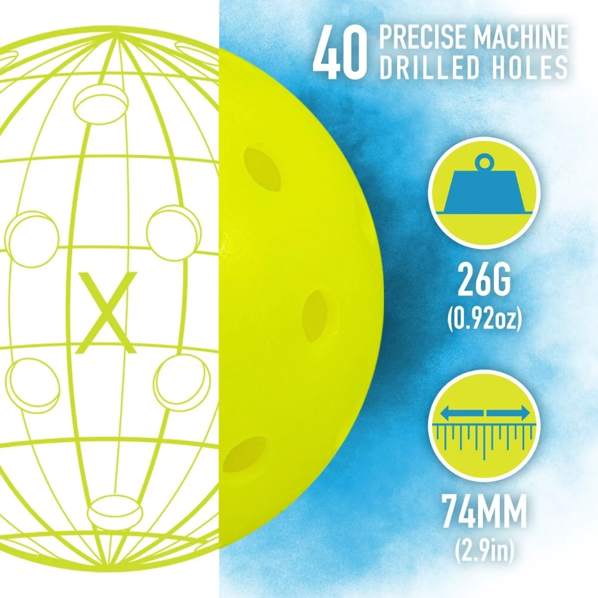 X-40 Outdoor Pickleball 12 Pack